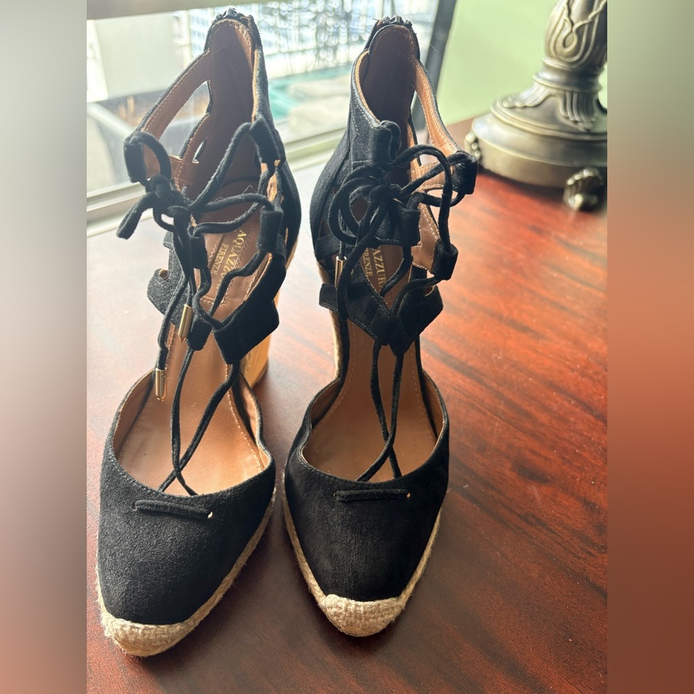 Black Lace-Up Espadrilles